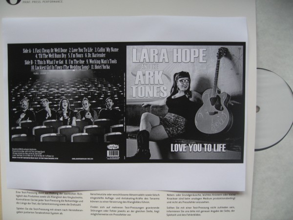 LARA HOPE & THE ARK-TONES - Love You To Life LP test pressing ltd.