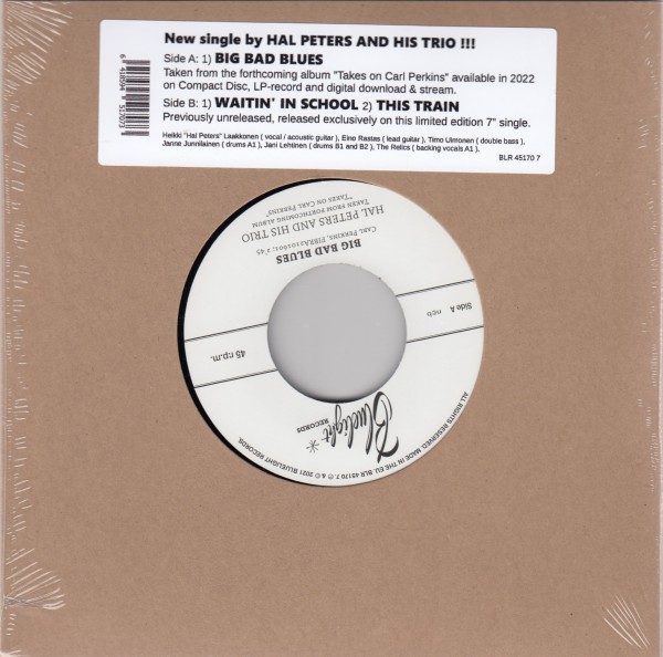 HAL PETERS & HIS TRIO - Big Bad Blues 7"EP ltd.