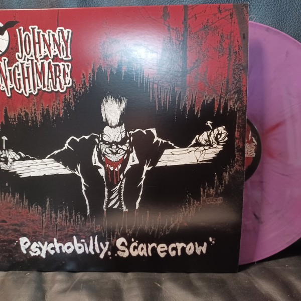 JOHNNY NIGHTMARE - Psychobilly Scarecrow LP magenta/black marbled